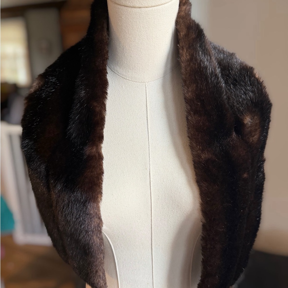 Elegant Brown Faux Fur Wrap